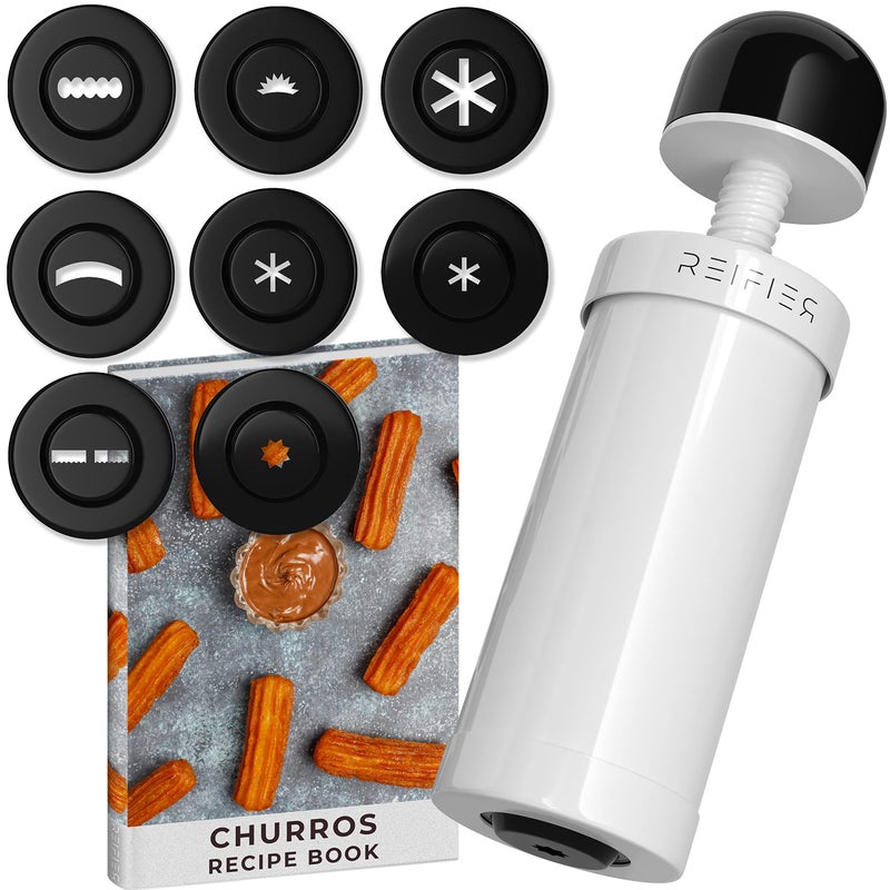 Reifier Churrera Churro Maker Machine - Free Recipe eBook Included - 8 Interchangeable Discs - Churros Maker Machine - Cookie Machine - Image 1