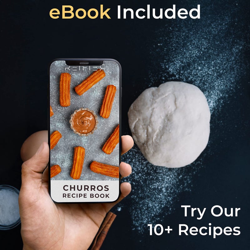 Reifier Churrera Churro Maker Machine - Free Recipe eBook Included - 8 Interchangeable Discs - Churros Maker Machine - Cookie Machine - Image 4