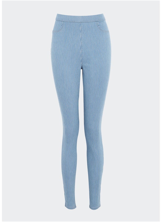 Matalan Rosie Blue Stripe Pull On Jeggings  - Image 4