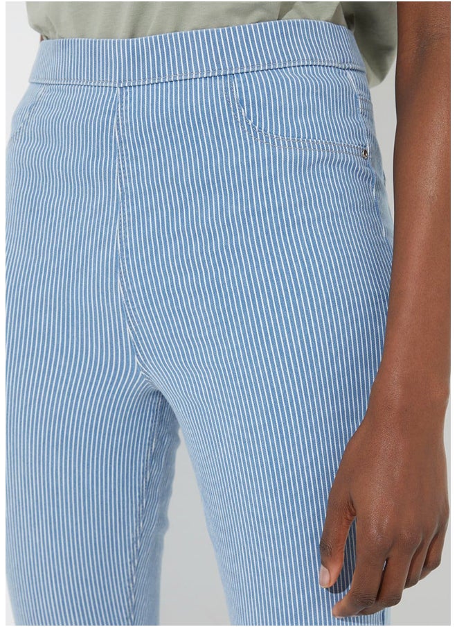 Matalan Rosie Blue Stripe Pull On Jeggings  - Image 2