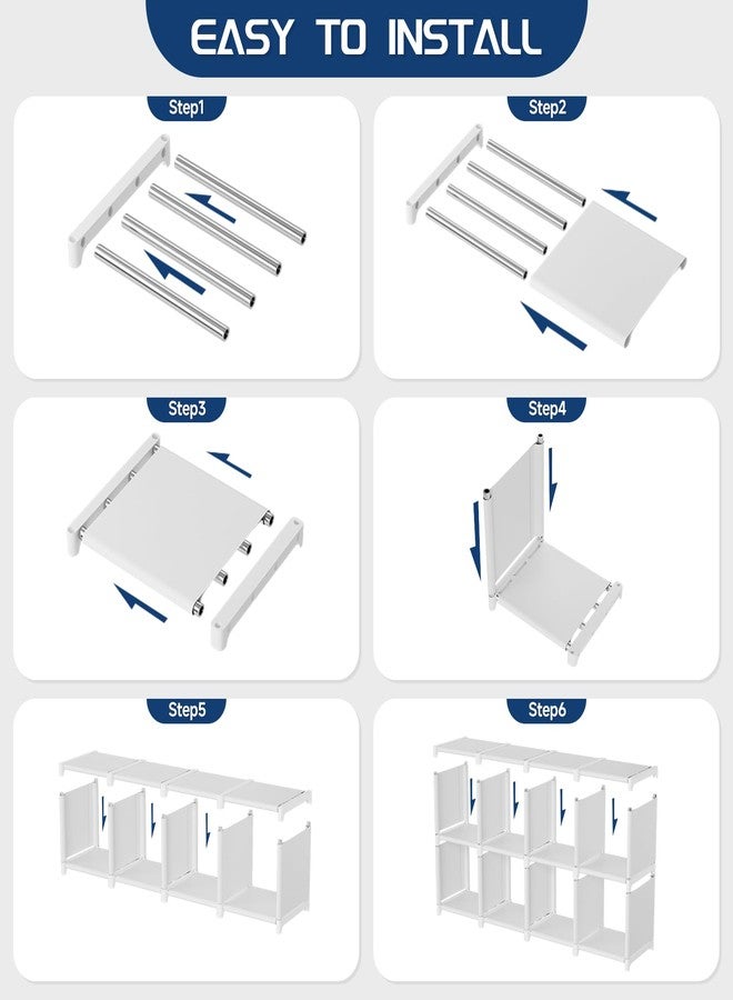 Mavivegue Book Shelf, 16 Cube Storage Organizer, Metal Cube Bookshelf, DIY Bookcase, Tall Book case for Bedroom, Living Room, Office -White - Image 5