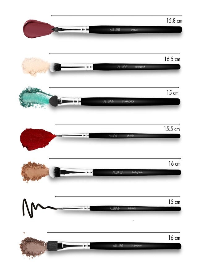 ALLURE Professional Makeup Brush Set, 12 Pieces, Bamboo Handle, Synthetic Bristles, for Powder, Foundation, Eyeshadow, Blending, Contouring, MBS-12 - Image 3