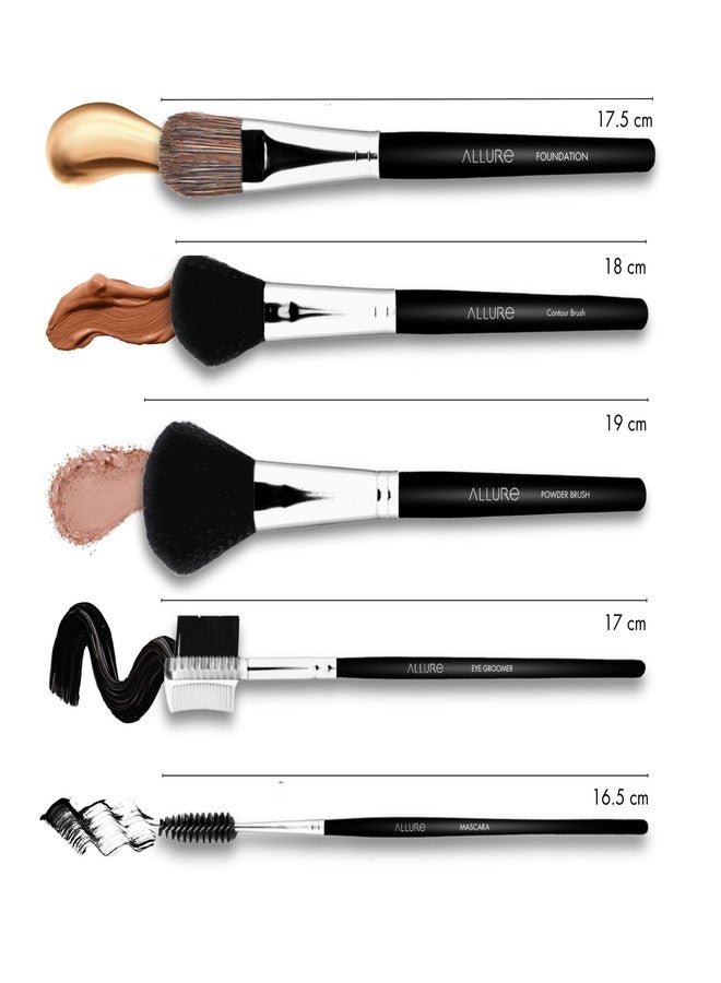 ALLURE Professional Makeup Brush Set, 12 Pieces, Bamboo Handle, Synthetic Bristles, for Powder, Foundation, Eyeshadow, Blending, Contouring, MBS-12 - Image 2