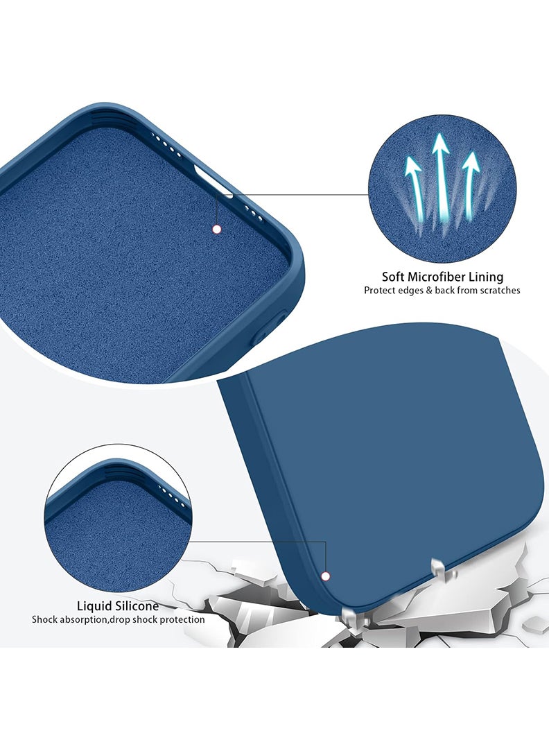 Case Up Compatible with Oppo Reno 14 Pro Case, Soft & Premium Liquid Silicone [Anti-Scratch Microfiber Lining] Shockproof Protective Slim Phone Cover for Oppo Reno 14 Pro 2025, Blue - Image 3