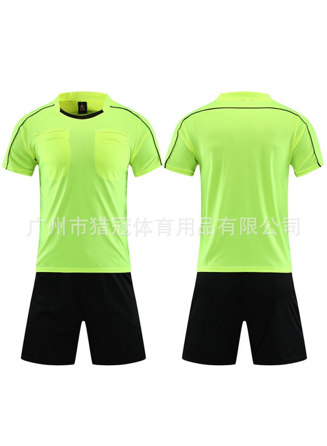 #112/fluorescent Green Short Sleeve Football Jersey - Image 1