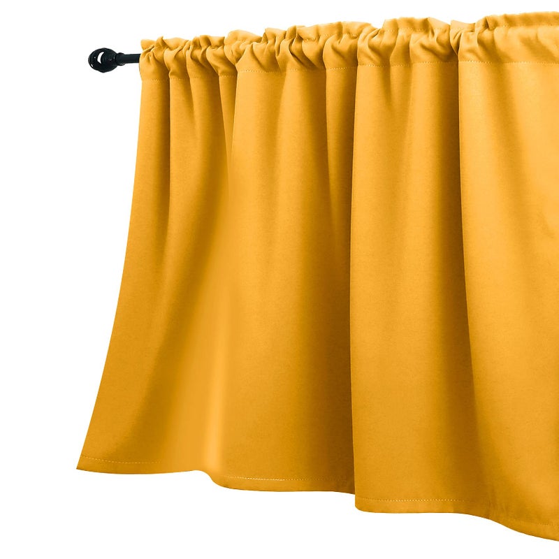 KOUFALL Yellow Valance for Windows,Spring Curtains for Kitchen Living Room Bathroom,Sunflower Lemon Yellow