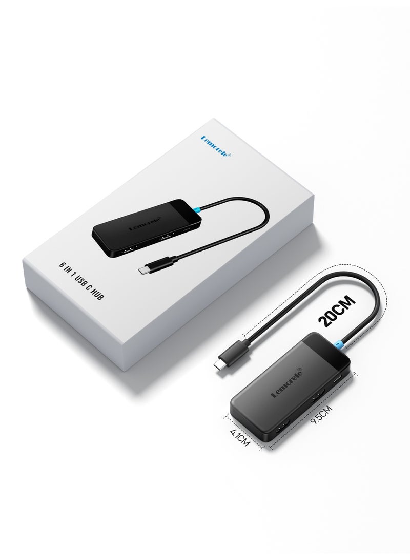 Lemorele TC122 USB-C 6-in-1 Hub with 4K HDMI & Gigabit LAN, USB-C Dock Station - Image 4