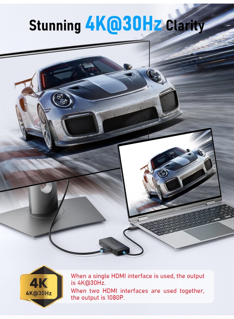 Lemorele TC122 USB-C 6-in-1 Hub with 4K HDMI & Gigabit LAN, USB-C Dock Station - Image 5