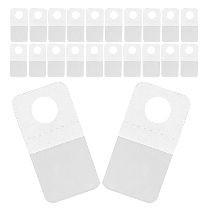 500 pcs Clear Self-Adhesive Hanging Tabs PVC Sticky Hooks Adhesive Display Tags Merchandise Hooks for Kitchen Bathroom Office - Image 5