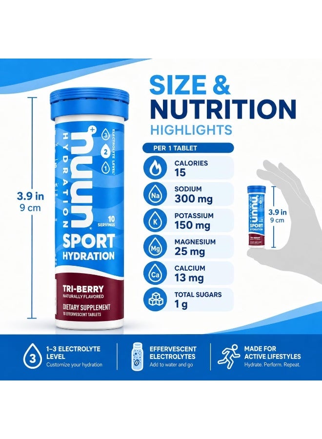 Nuun Sport Hydration Effervescent Electrolyte Drink Tri-Berry 10 Tablets - Image 4