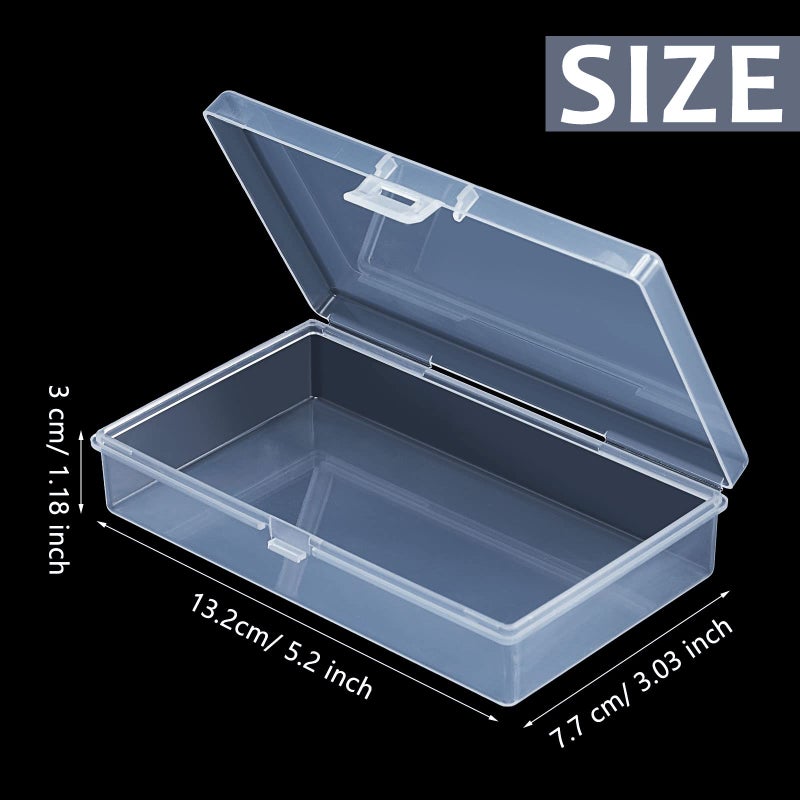 Satinior 12 Pack Clear Plastic Beads Storage Containers Box with Hinged Lid for Beads and More (5.2 x 3.03 x 1.18 Inch) - Image 2
