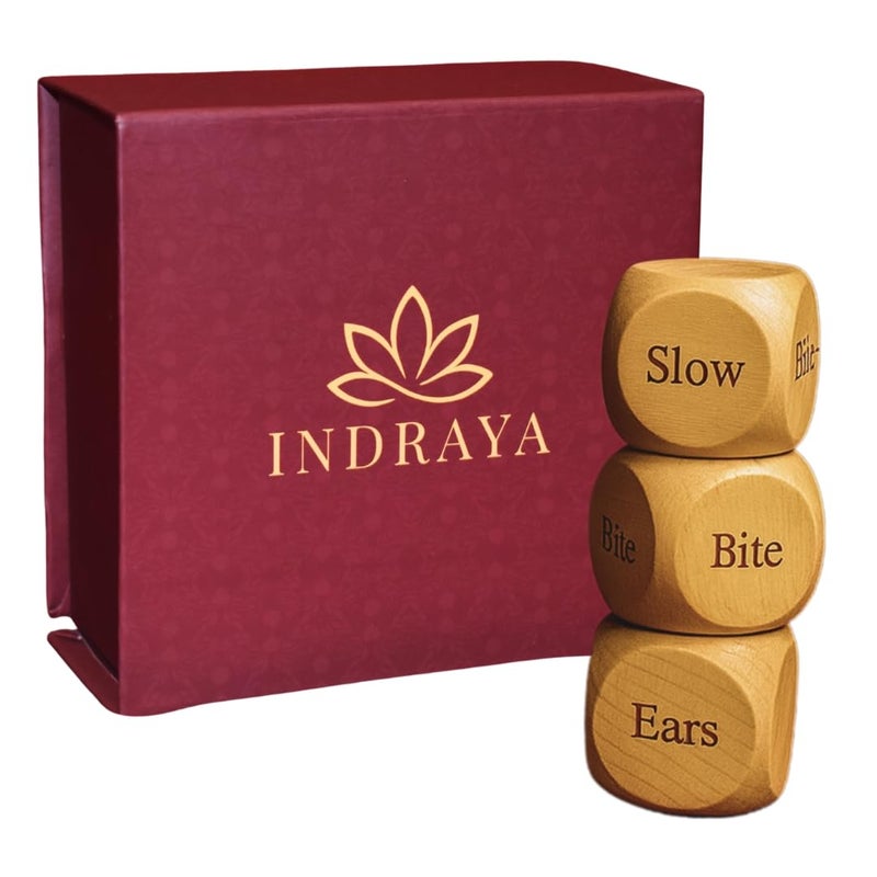 Indraya لعبة نرد الحب للأزواج | ليلة موعد مثالية، عيد الحب، ذكرى سنوية، هدية رومانسية وزفاف | نرد خشبي مصنوع يدويًا - Image 1