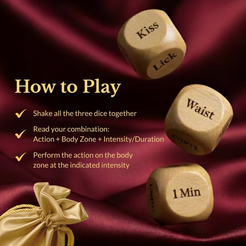 Indraya لعبة نرد الحب للأزواج | ليلة موعد مثالية، عيد الحب، ذكرى سنوية، هدية رومانسية وزفاف | نرد خشبي مصنوع يدويًا - Image 4