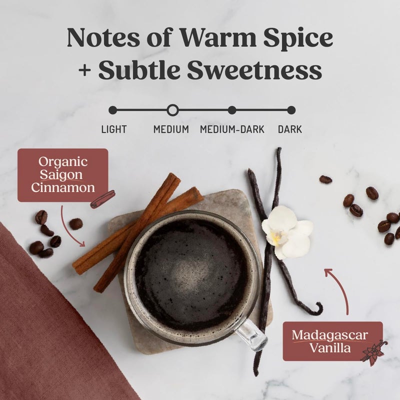 Bulletproof Cinnamon & Vanilla Flavored Ground Coffee, 10 Ounces, Medium Roast, Clean Coffee Tested for Toxins, No Artificial Flavors, 100% Arabica Beans - Image 4