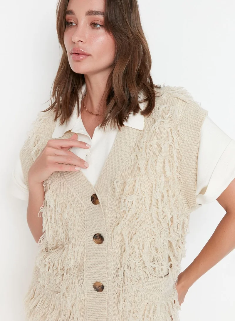 trendyol Tassel Detail Knitted Cardigan