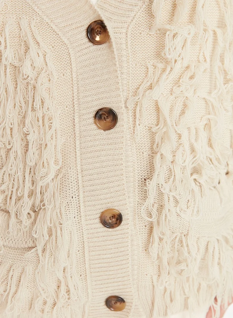 trendyol Tassel Detail Knitted Cardigan