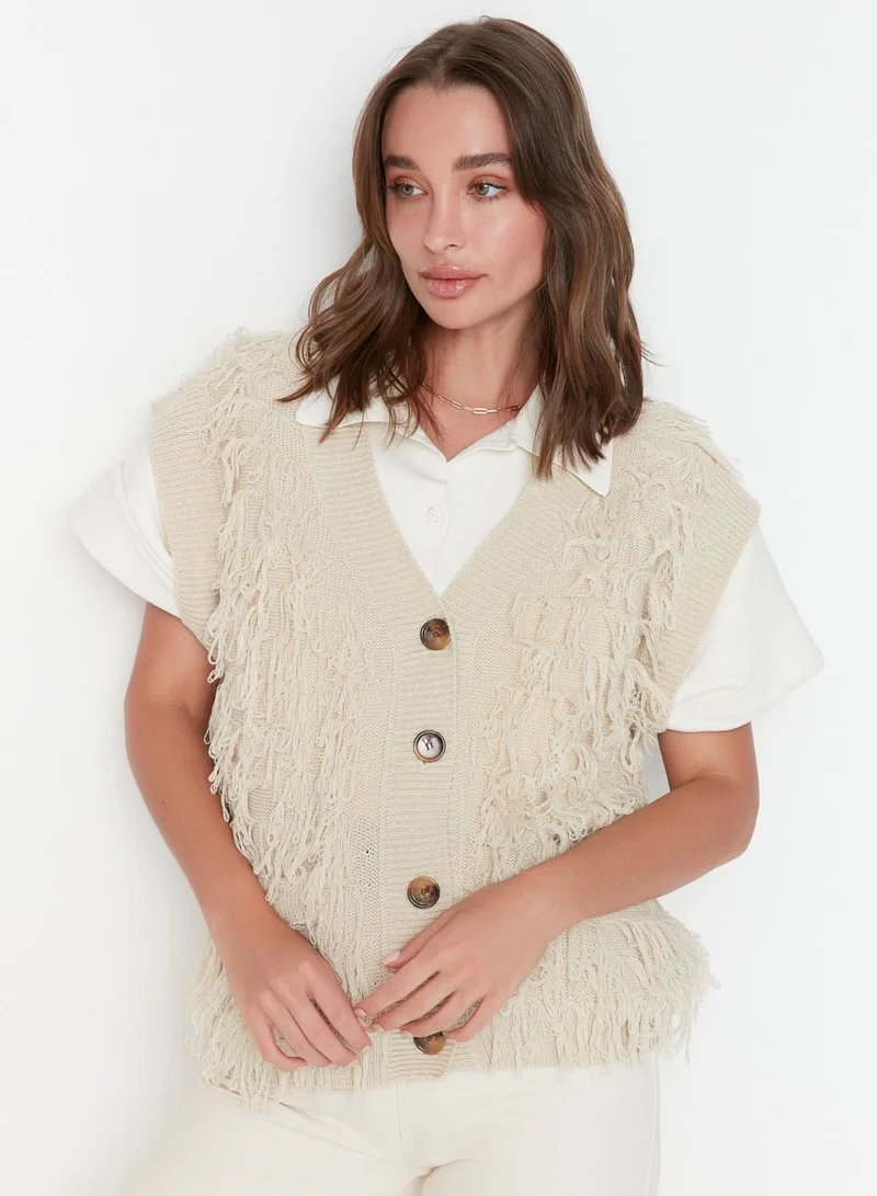 trendyol Tassel Detail Knitted Cardigan