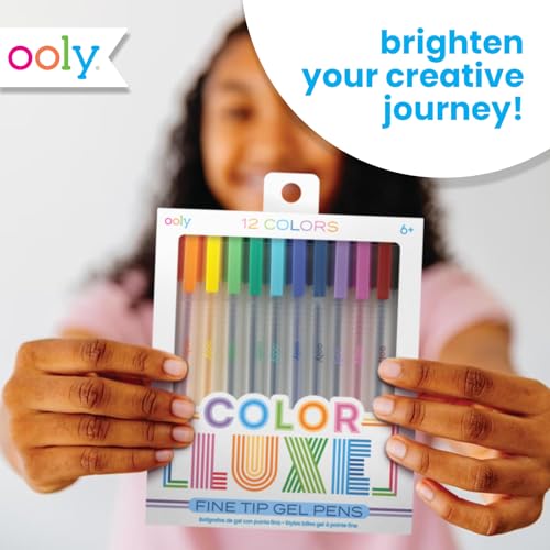 Ooly Color Luxe Gel Pen, Set of 12, Coloring, Drawing, and Notetaking Gel Pens, Great for Journaling, Scrapbooking, and any Adult Coloring Book, Colored Pens for Work, School Supplies - Image 5