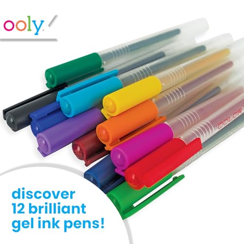 Ooly Color Luxe Gel Pen, Set of 12, Coloring, Drawing, and Notetaking Gel Pens, Great for Journaling, Scrapbooking, and any Adult Coloring Book, Colored Pens for Work, School Supplies - Image 2