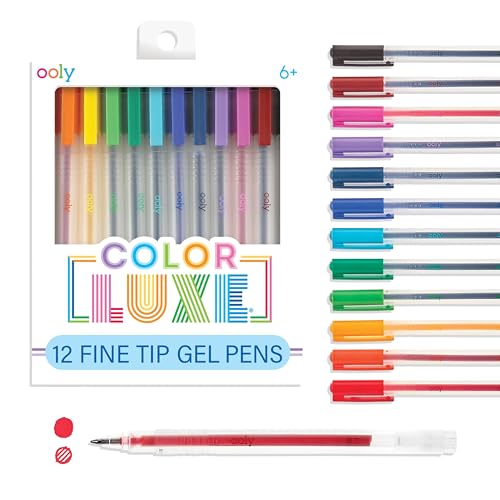 Ooly Color Luxe Gel Pen, Set of 12, Coloring, Drawing, and Notetaking Gel Pens, Great for Journaling, Scrapbooking, and any Adult Coloring Book, Colored Pens for Work, School Supplies - Image 1