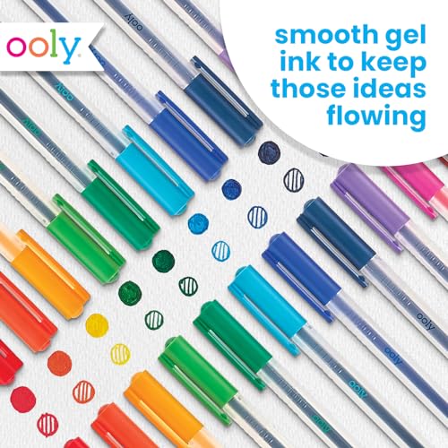 Ooly Color Luxe Gel Pen, Set of 12, Coloring, Drawing, and Notetaking Gel Pens, Great for Journaling, Scrapbooking, and any Adult Coloring Book, Colored Pens for Work, School Supplies - Image 4