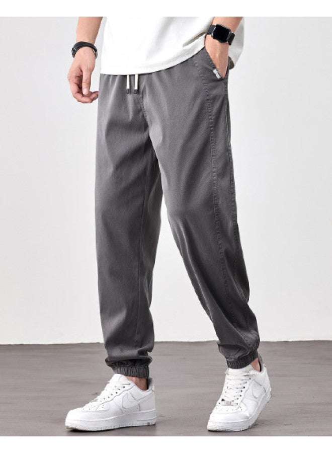 EPTISON Spring/summer Thin Tencel Lyocell Casual Pants For Men, Youth Comfortable Loose-fit Harem Jogger Pants - Image 1