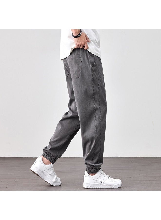EPTISON Spring/summer Thin Tencel Lyocell Casual Pants For Men, Youth Comfortable Loose-fit Harem Jogger Pants - Image 5
