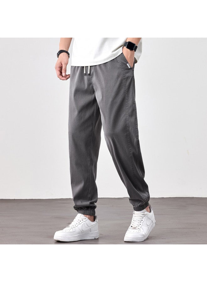 EPTISON Spring/summer Thin Tencel Lyocell Casual Pants For Men, Youth Comfortable Loose-fit Harem Jogger Pants - Image 2