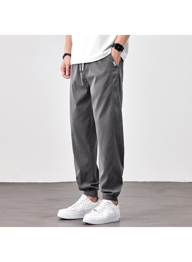 EPTISON Spring/summer Thin Tencel Lyocell Casual Pants For Men, Youth Comfortable Loose-fit Harem Jogger Pants - Image 4