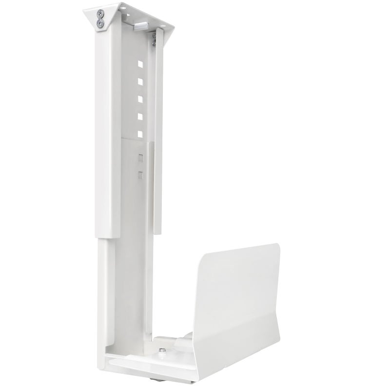 TooCust Heavy Duty Computer Wall Mount, Also Great for PC Mount Under Desk - Height Adjustable from 12" to 20", Width Adjustable from 5.7" to 8" - Computer Case Stand PC Holder Under Desk or On Wall, White - Image 1