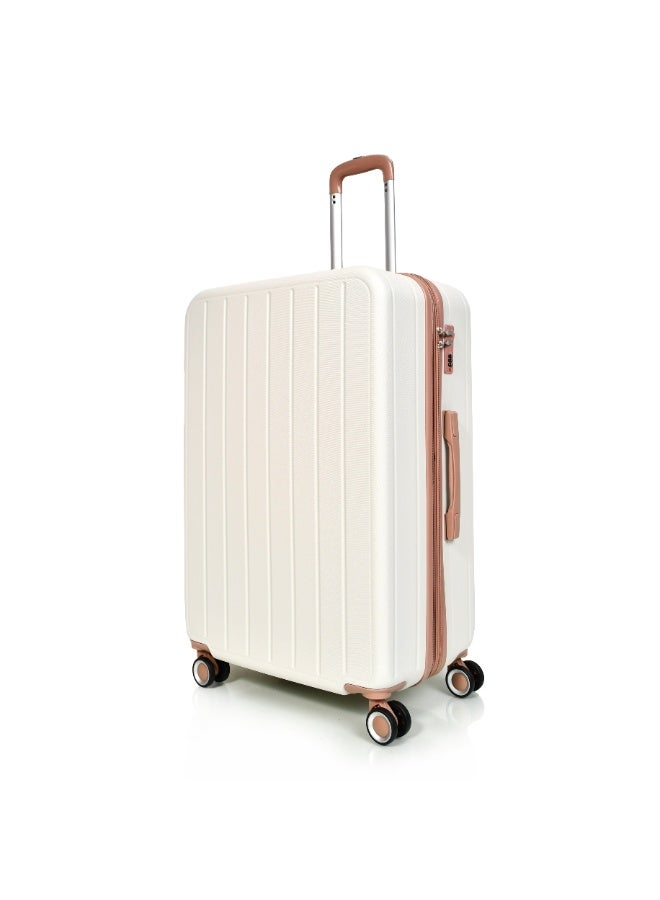 MORANO Morano Women Luggage Hard Trolley Travel Bags 4 Pieces Set Sizes 28''-24''-20''-14'' Inches Special Beige - Image 4