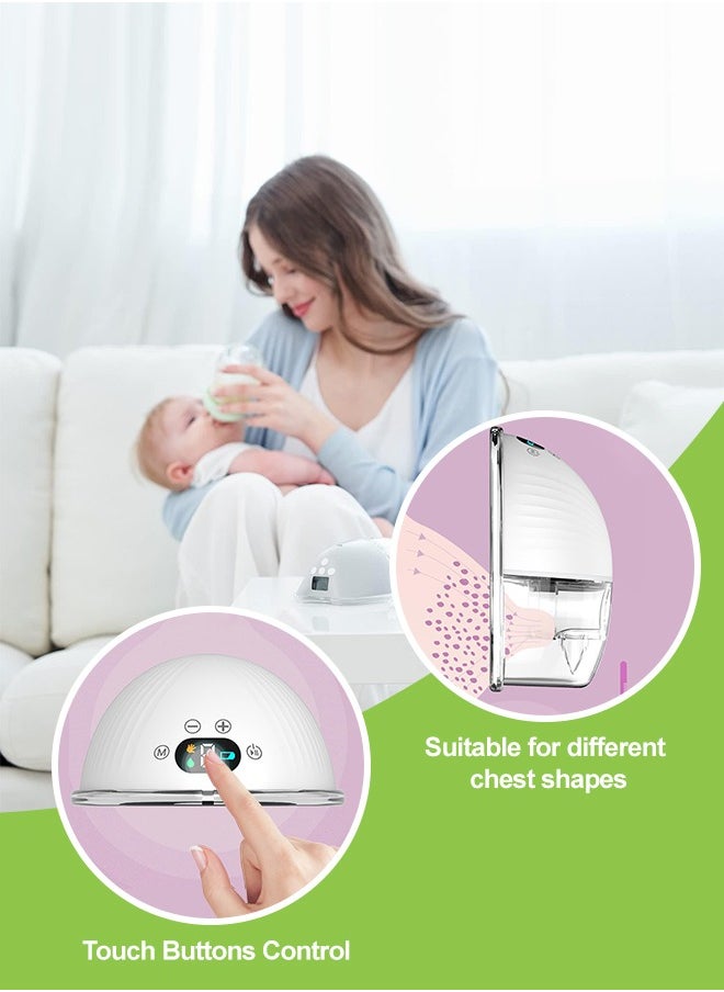 Electric Breast Pump With 3 Modes and 9 Levels Electric Breast Pump Hands-free Milking Machine Portable Strong Suction Intelligent Integrated Silent Automatic Breast Pump for New Mommy