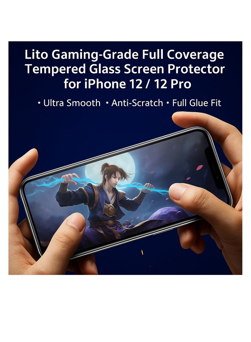 Lito Gaming Screen Protector for iPhone 12 Pro Max – Ultra Smooth Touch & Edge Protection - Image 3