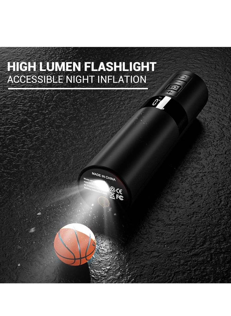 SYOSI - Electric Ball Pump, 12PSI Smart Air Pump Portable Fast Ball Inflation, Precise Pressure Gauge, and Flashlight for Rapid Inflation of Footballs and Basketballs - Image 1