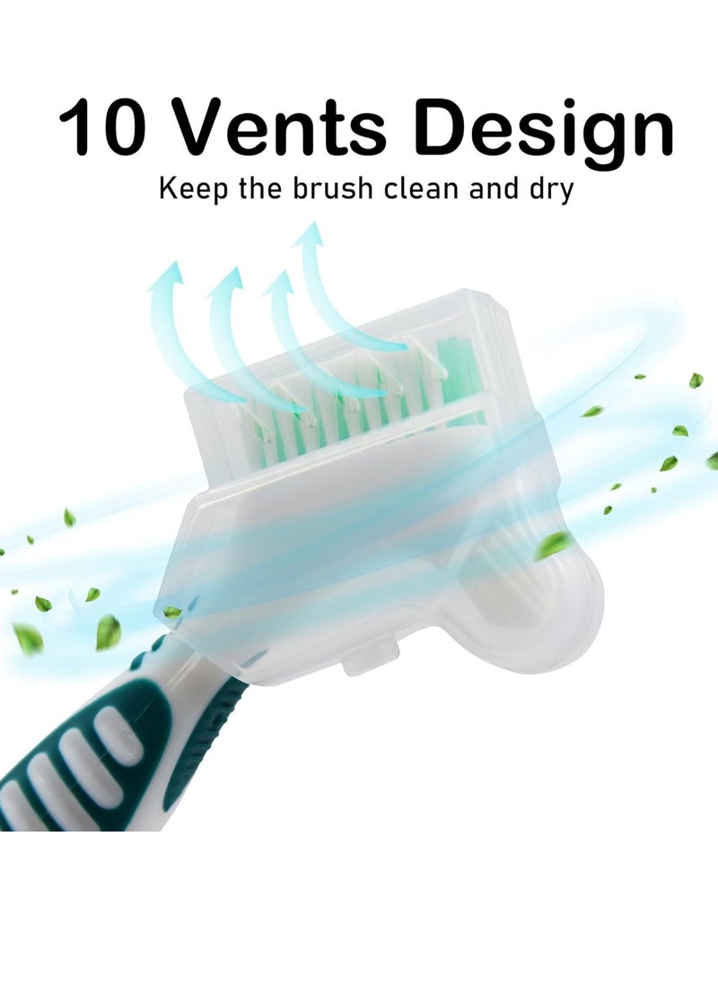 Bvcewilty Denture Brush Cover, Single Hand Operated, Ten Air Vents, Keep Denture Toothbrush Fresh and Clean, Suitable for Most Denture Brushes, 2 Count.…  - Image 4