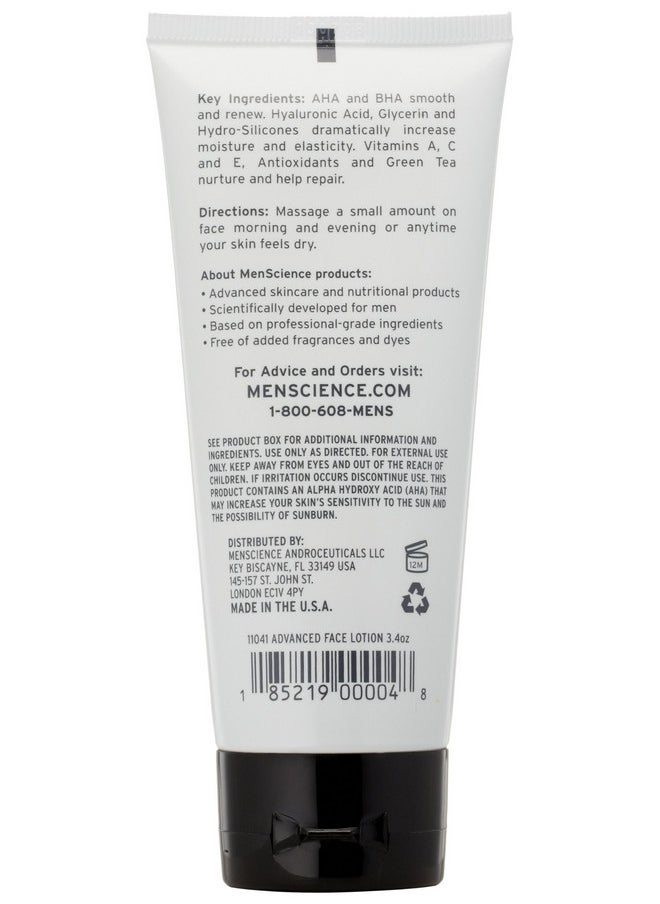 MenScience Androceuticals - Enscience Androceuticals Advanced Face Lotion 3.4 Fl Oz - Image 1