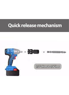 UPTODATETOOLS UPTODATETOOLS 2PCS 12 to 14 Impact Adapter Square Drive to Hex Socket Converter Chuck Wrench Drill Ratchet Adapter for Impact Air and Electric Wrench Attachment 12 Inch to 14 Inch Impact Adapters  - Image 2