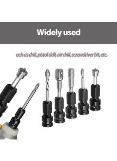 UPTODATETOOLS UPTODATETOOLS 2PCS 12 to 14 Impact Adapter Square Drive to Hex Socket Converter Chuck Wrench Drill Ratchet Adapter for Impact Air and Electric Wrench Attachment 12 Inch to 14 Inch Impact Adapters  - Image 4