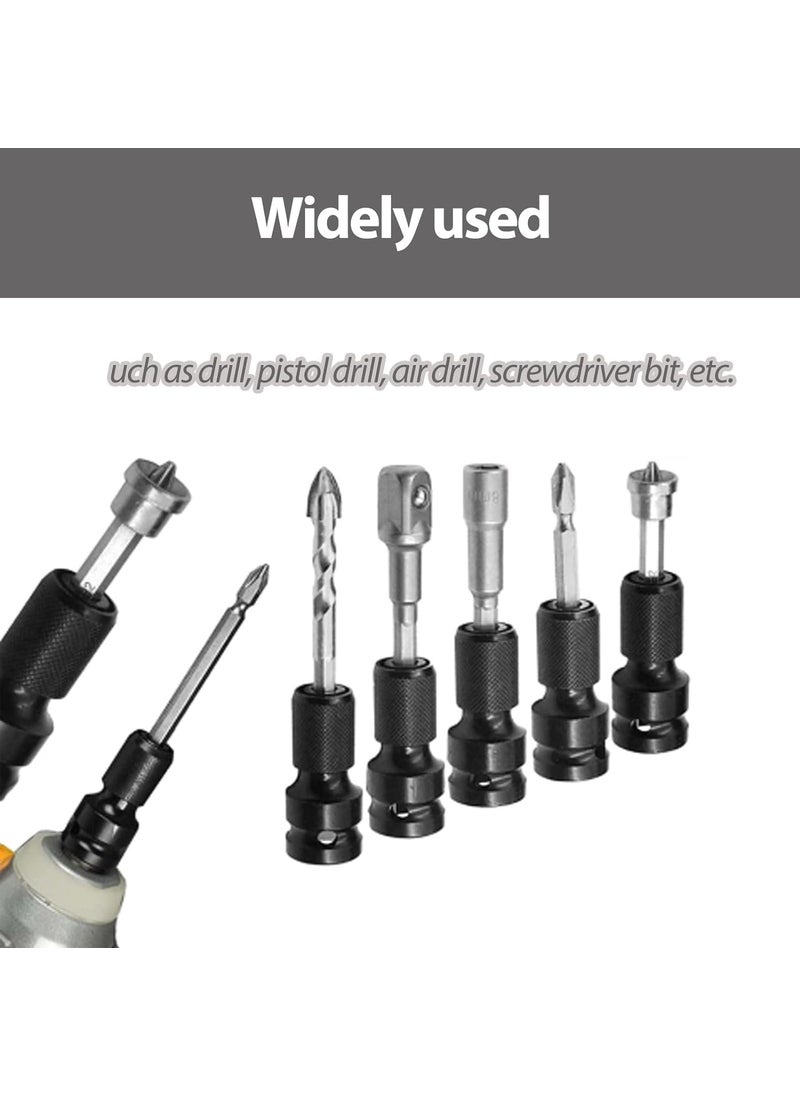 UPTODATETOOLS - UPTODATETOOLS 2PCS 12 to 14 Impact Adapter Square Drive to Hex Socket Converter Chuck Wrench Drill Ratchet Adapter for Impact Air and Electric Wrench Attachment 12 Inch to 14 Inch Impact Adapters - Image 1