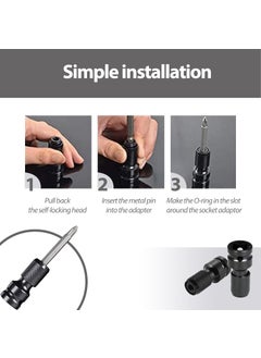 UPTODATETOOLS UPTODATETOOLS 2PCS 12 to 14 Impact Adapter Square Drive to Hex Socket Converter Chuck Wrench Drill Ratchet Adapter for Impact Air and Electric Wrench Attachment 12 Inch to 14 Inch Impact Adapters  - Image 5