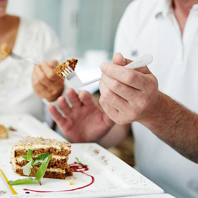 Stainless Steel Adaptive Utensil Set Angled Spoon Fork Self Feeding Cutlery for Adults Elderly - Image 5