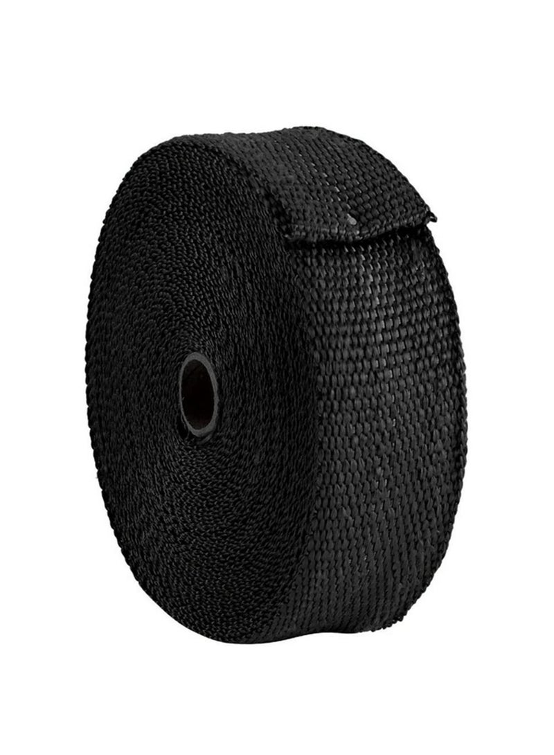 Generic 10M*5cm Black Exhaust Heat Wrap Roll for Motorcycle Fiberglass Heat Shield Tape with Stainless Ties  - Image 3