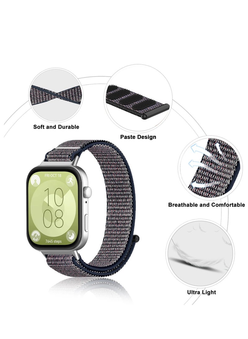 Soft Nylon Braided Strap for Huawei Watch Fit 3 Strap Sports Replacement Strap Breathable Watch Strap Compatible with Huawei Watch Fit 3 Smartwatch - Image 3