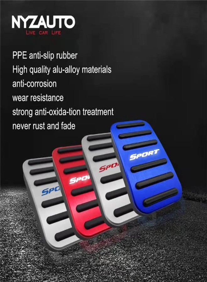 NYZAUTO Anti-Slip Performance Foot Pedal Pads Compatible with Honda 10th gen Civic,Auto No Drilling Aluminum Brake and Accelerator Pedal Covers Red - Image 3