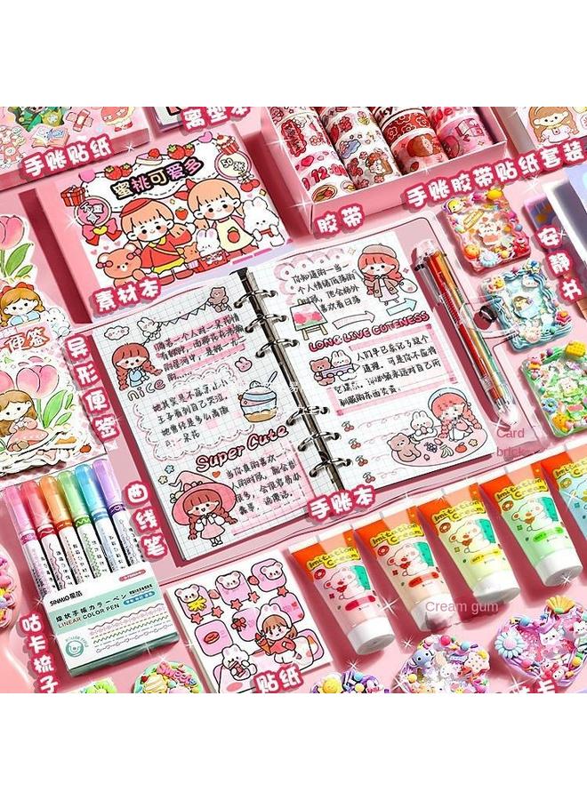 Bluejw Hand Account Suit Gift Box Girl's Hand Account Book Goo Card Suit Deluxe Edition Girl's Children's 61 Children's Toy Gift For Primary School Students - Image 3