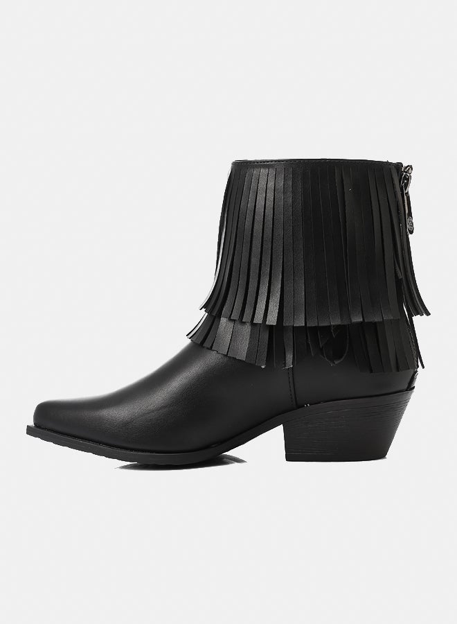 ديجافو حذاء ديجافو GPS-DVTX-018 حذاء من جلد الغزال منتصف العجل اسود سحاب للنساء - Image 4