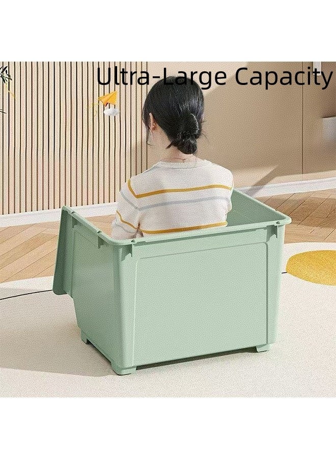 JCB CHIC Large Capacity Plastic Storage Box，Storage Bins with Lids，Opening Storage Cabinet，Multi-use  Storage Box  Toy Chest Box for Clothes, Toys, Books, Snacks(3PCS) - Image 4