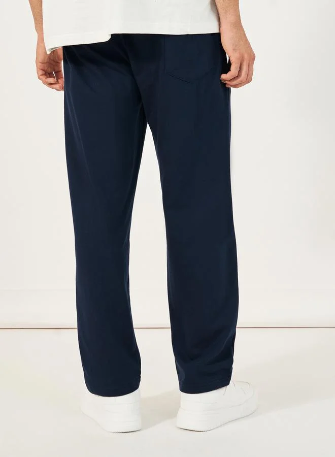 Styli Signature Relaxed Open Hem Joggers with Embroidery