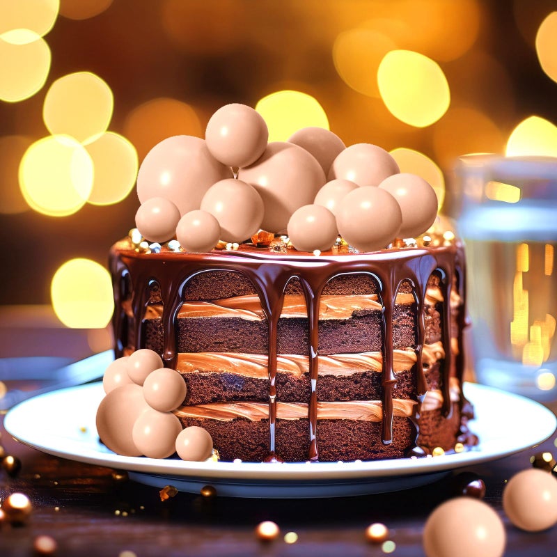 ASTARON 20 Pcs Ball Cake Topper Decorations Mini Balloons Cake Topper Sticks Light Brown Balls Cake Picks Cake Topper Balls Cake Decorations for Wedding Birthday Cake Decorations - Image 4