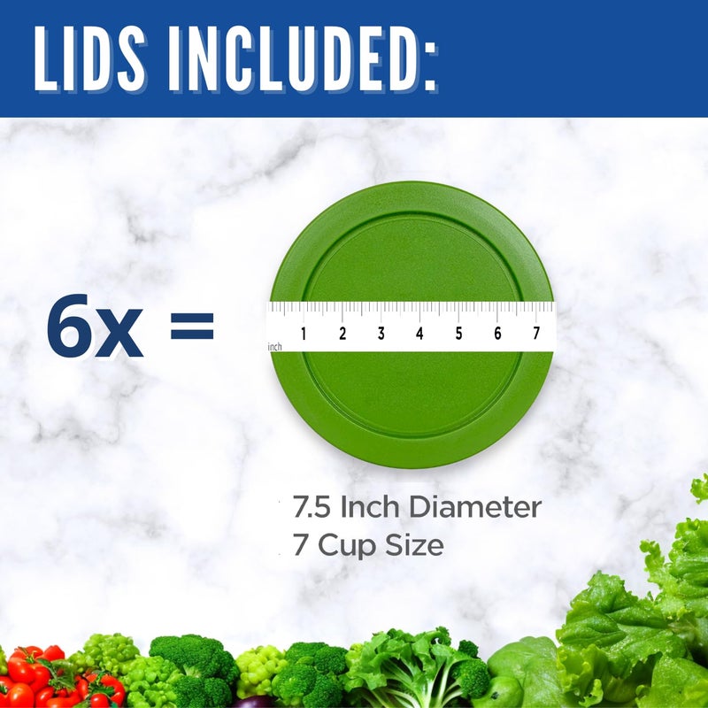 MRX Solutions Replacement Lid for Pyrex 7.5" (7 Cup) Storage Plastic Cover Bowl 7402-PC Turqoise (4-Pack) - Image 3
